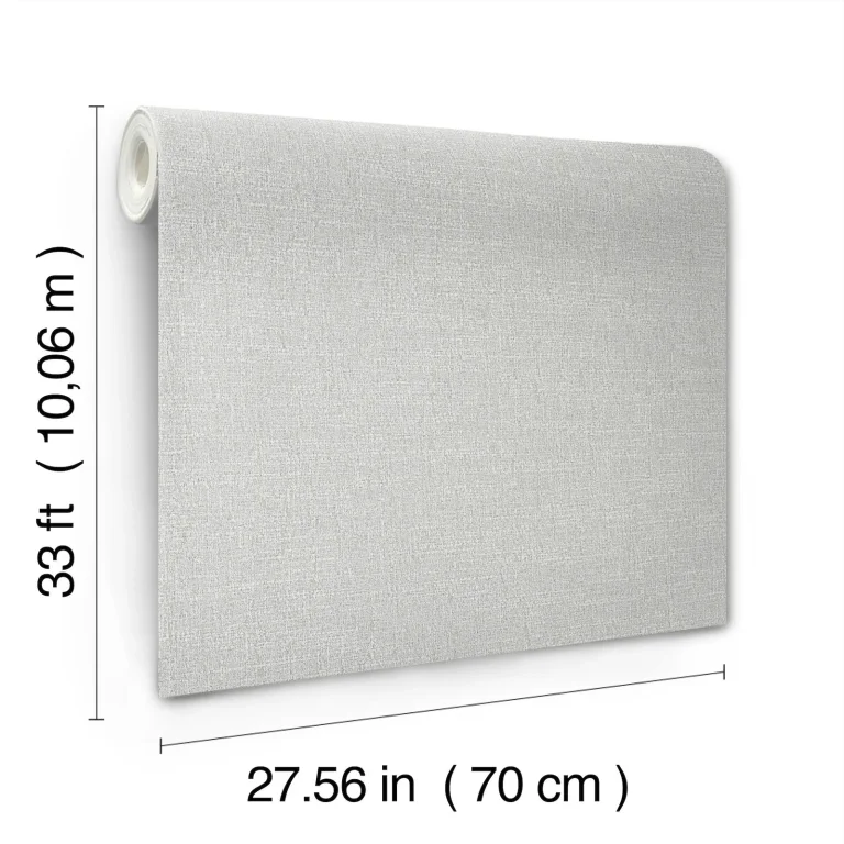 Highland Tweed Faux Fabric Wallpaper - Grey — Image 4
