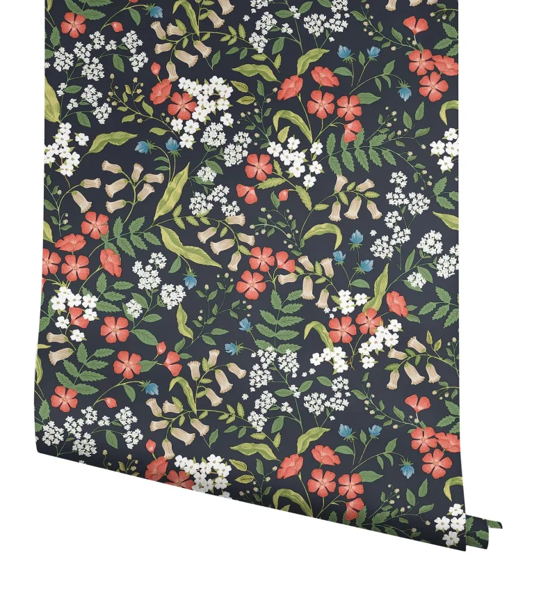 Rifle Paper Co. Sweetbrier Peel and Stick Wallpaper - Black — Ảnh 3