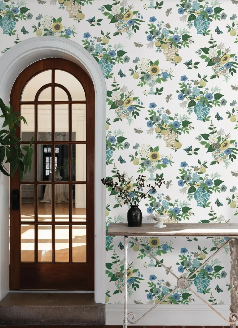 Rifle Paper Co. Flower Studies Wallpaper - Blue Multi — Ảnh 6