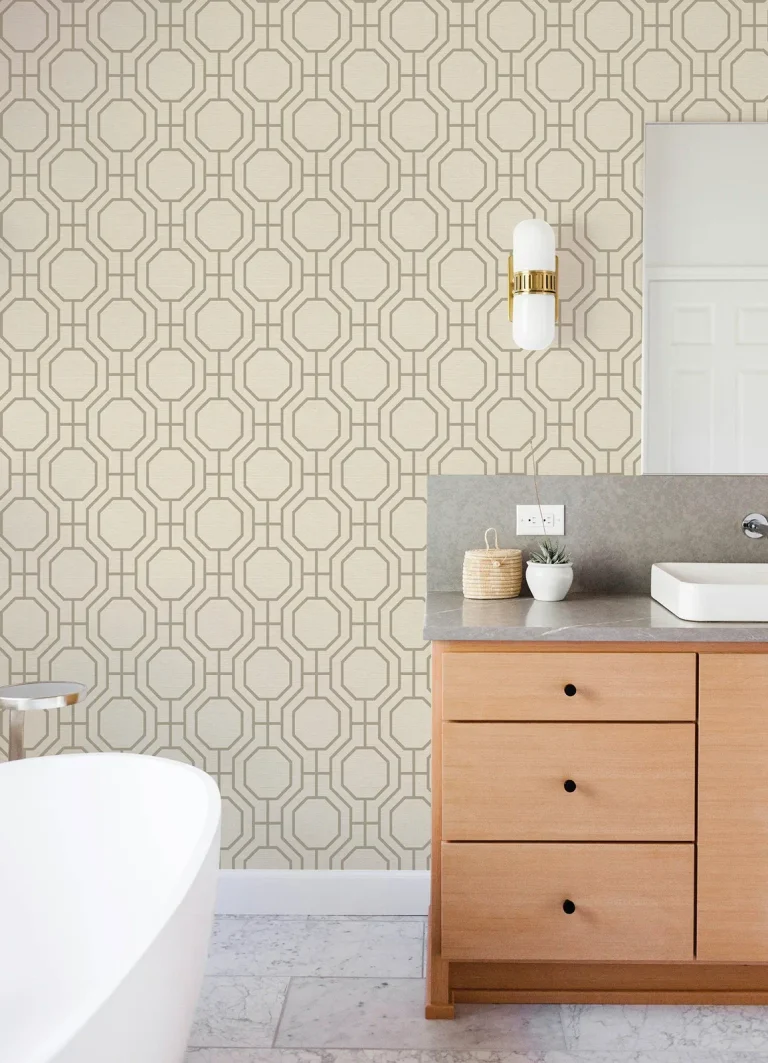 Manor Geometric Trellis Wallpaper - Taupe — Ảnh 6
