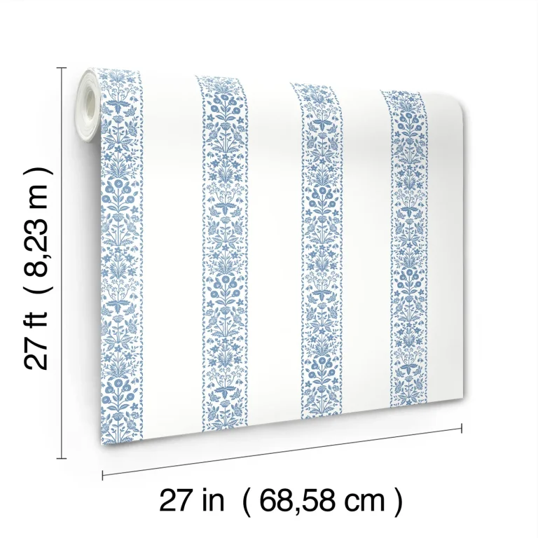 Rifle Paper Co. Estee Stripe Wallpaper - Blue & White — Ảnh 6