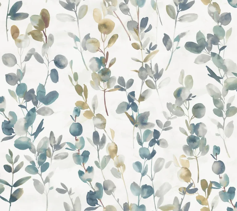 Candice Olson Joyful Eucalyptus Peel and Stick Wallpaper - Navy — Ảnh 5
