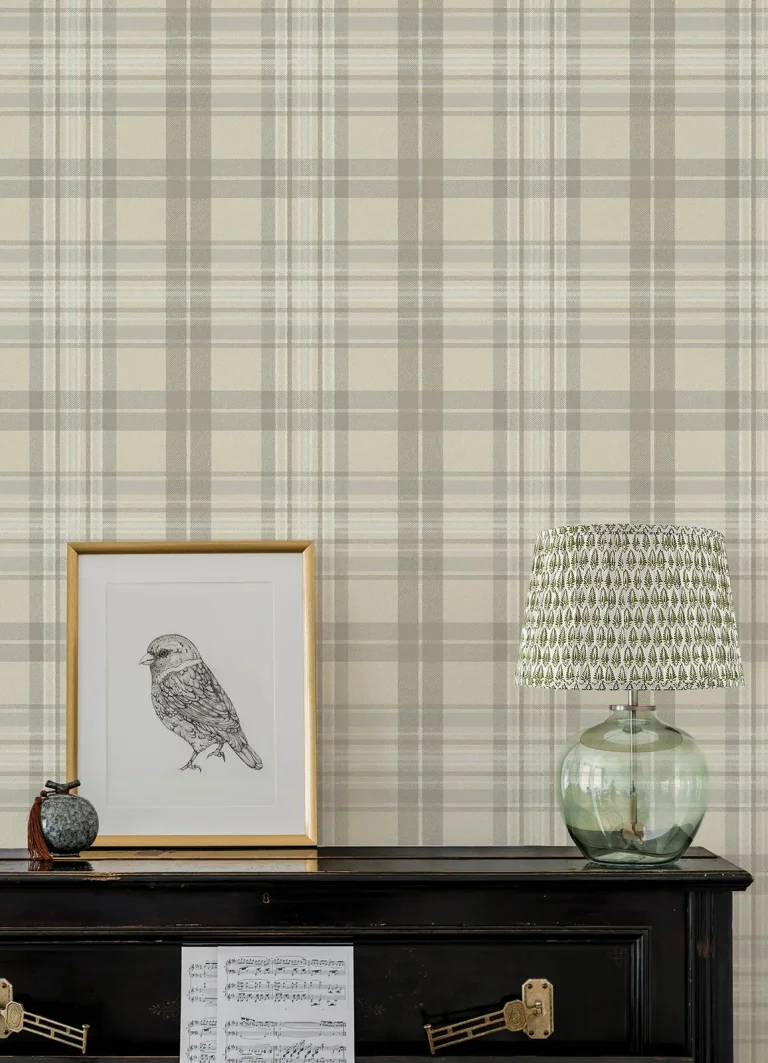 Chesapeake Austin Plaid Wallpaper - Beige — Ảnh 5