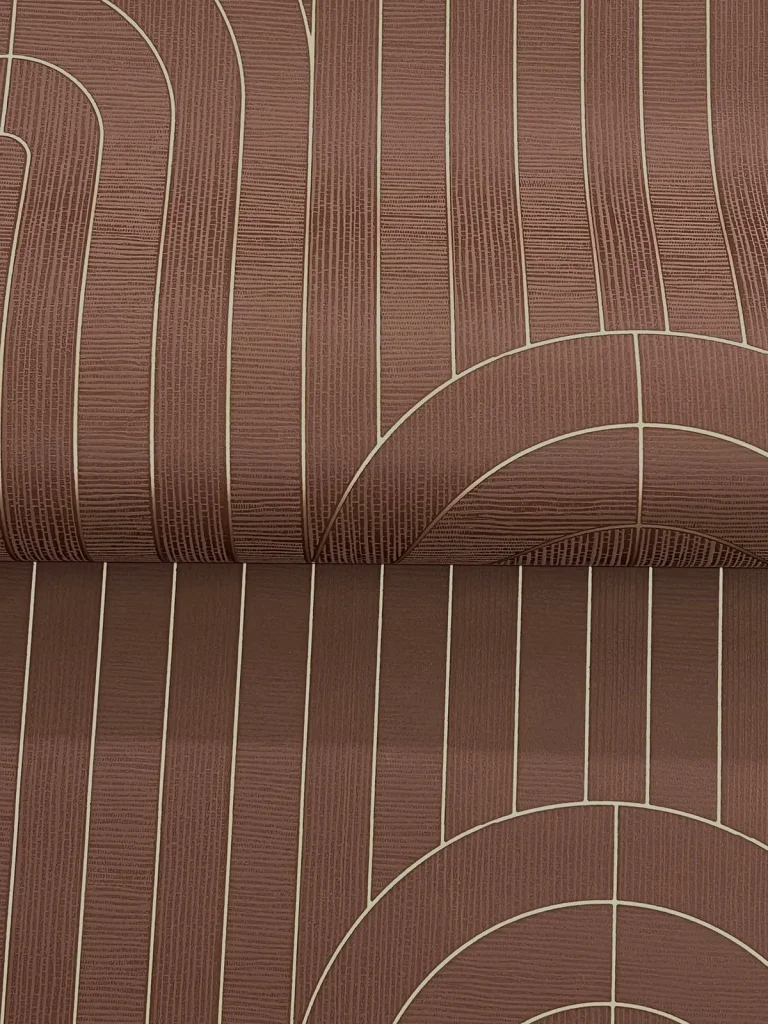 Declan Textured Arches Wallpaper - Maroon — Ảnh 7