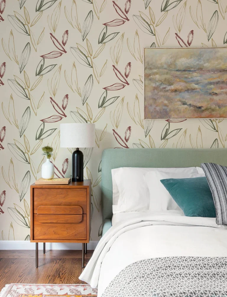 Kenia Leaf Toss Wallpaper - Cream/Red/Green — Ảnh 4