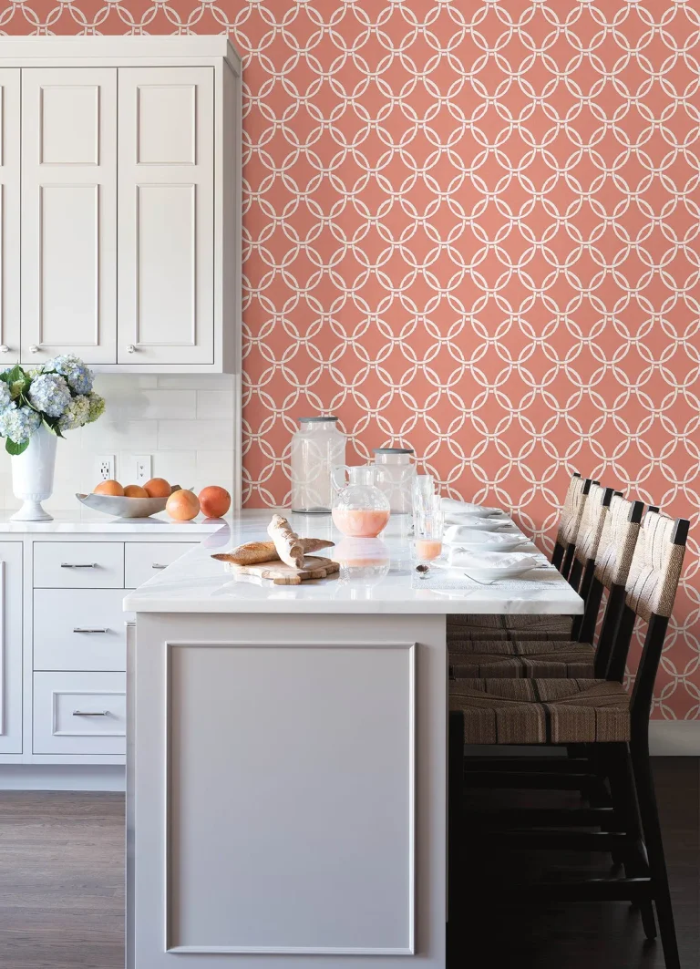 Chesapeake Quelala Ring Ogee Wallpaper - Coral — Ảnh 3