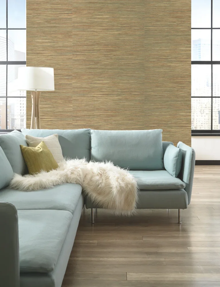 Raw Jute Wallpaper - Green/Beige — Ảnh 2