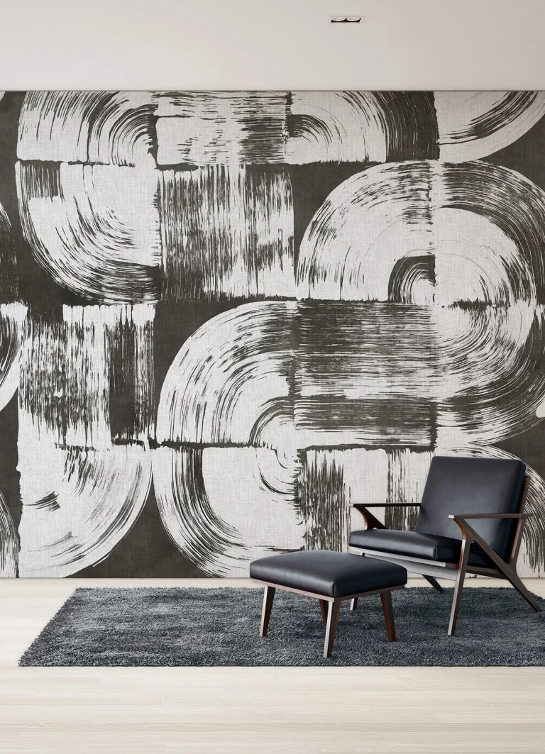 Brushstrokes Wall Mural - Charcoal — Image 2