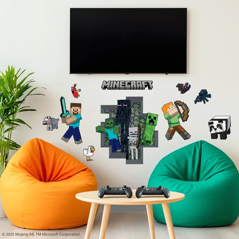 Minecraft Hostile Mobs Wallpaper Border - Black — Ảnh 2