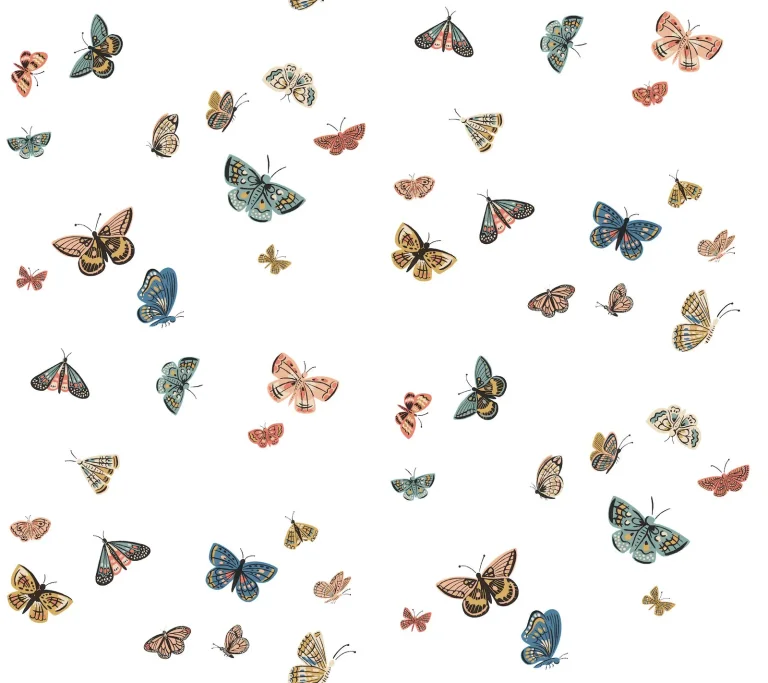 Rifle Paper Co. Butterfly House Peel and Stick Wallpaper - White — Ảnh 3