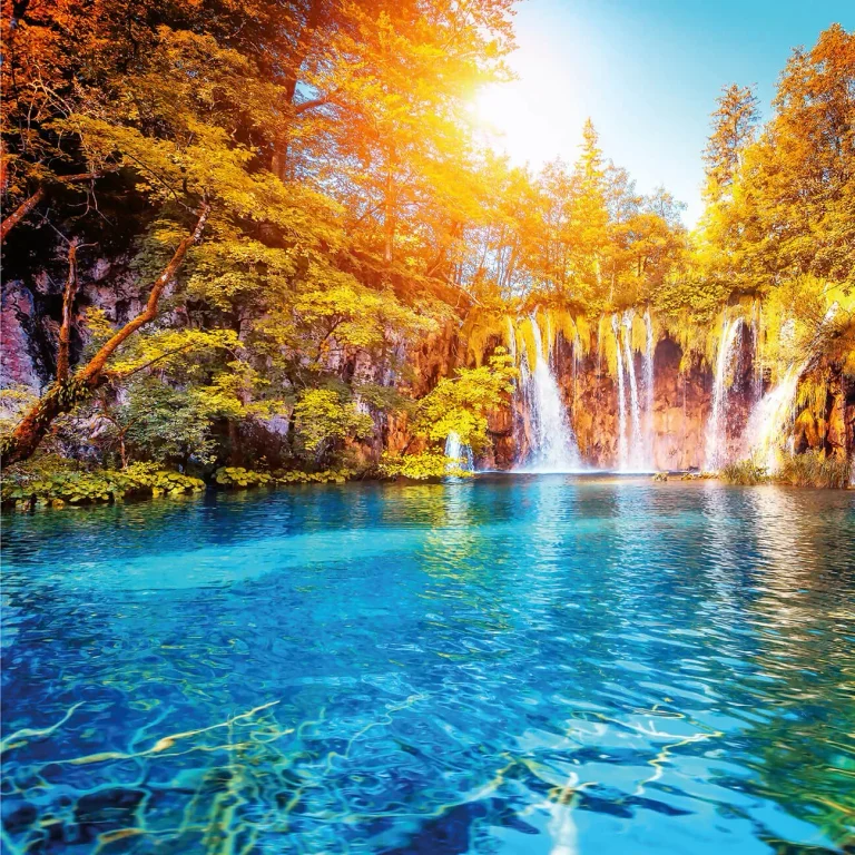 Waterfall And Lake In Croatia - Wall Mural 5030 - 4 Panel - 192cm x 260cm — Ảnh 4