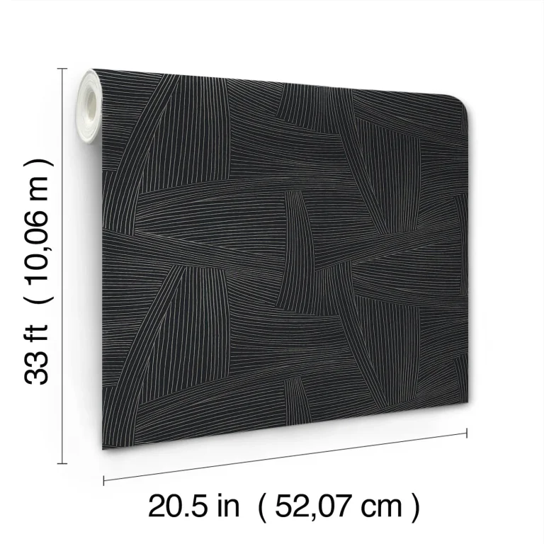 Reid Woven Geometric Wallpaper - Black — Ảnh 3
