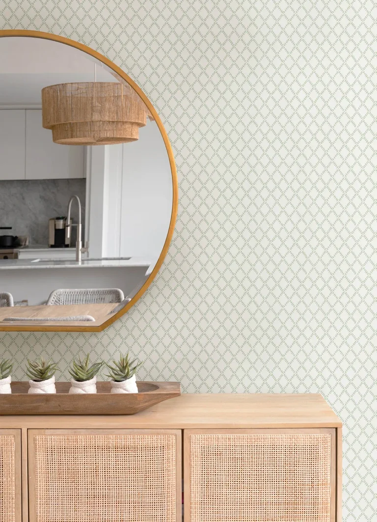 Trevor Leaf Trellis Wallpaper - Sage — Ảnh 2