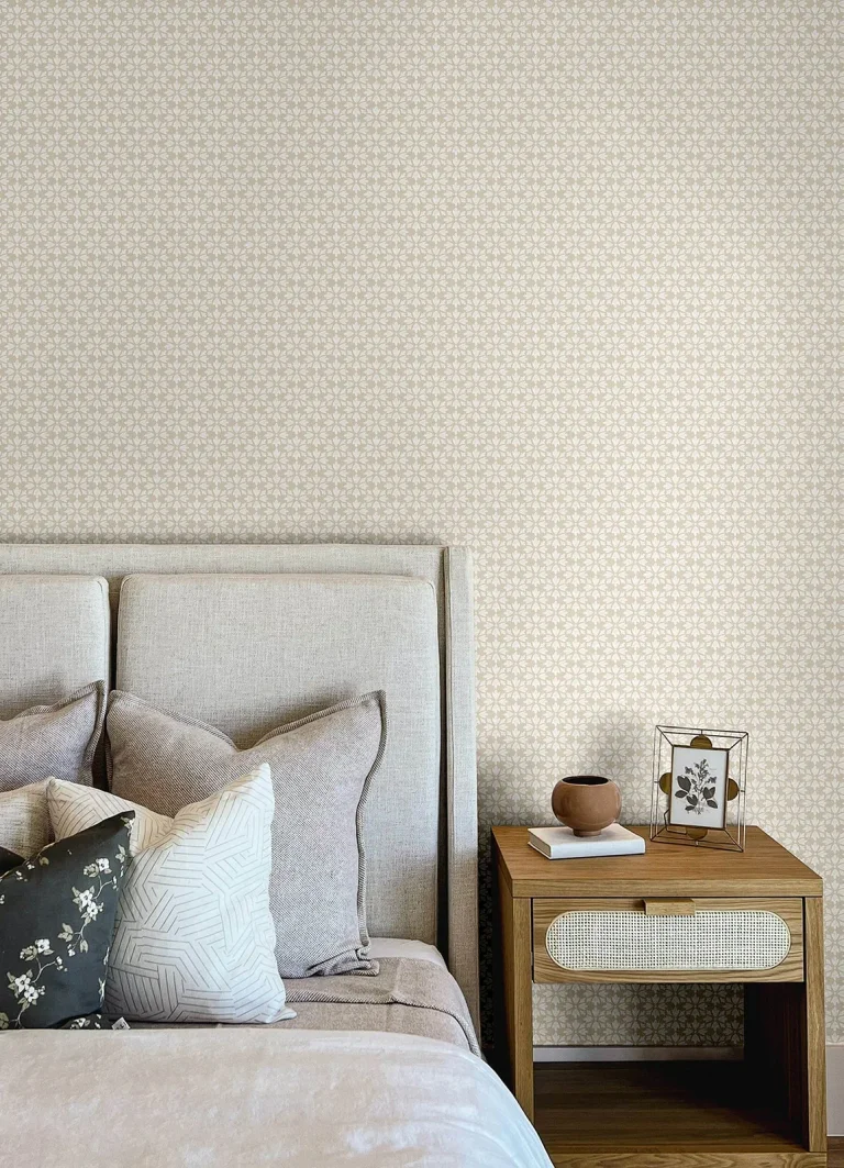 Chesapeake Phlox Floral Stamp Wallpaper - Grey — Ảnh 2