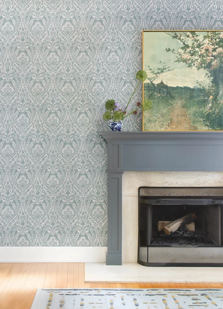 Berkshire Damask Wallpaper - Denim — Ảnh 3