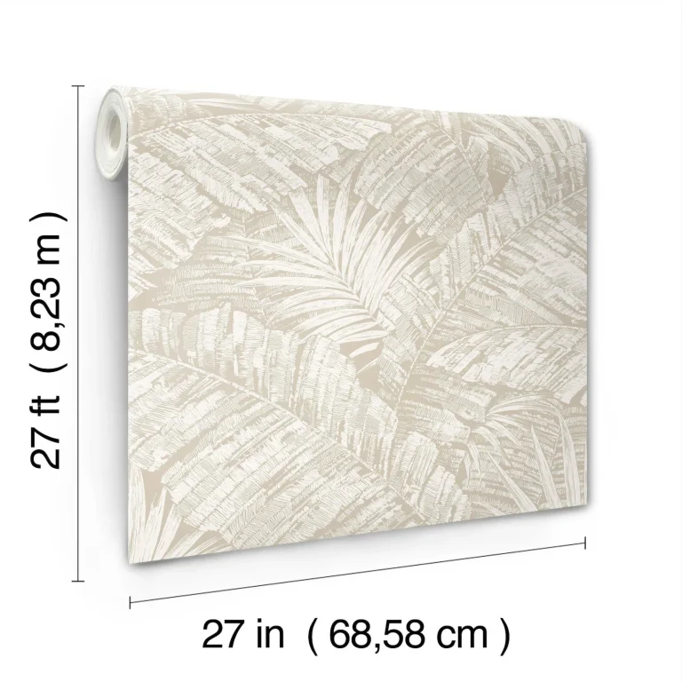 Palm Cove Toile Wallpaper - White/Taupe — Ảnh 6