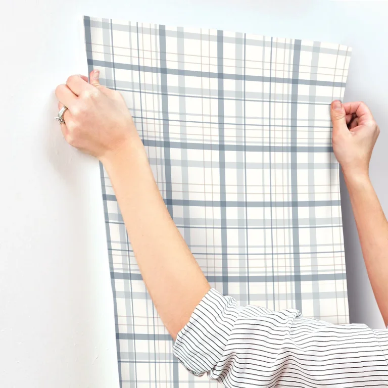 Chesapeake Burgess Plaid Wallpaper - Blue — Ảnh 2