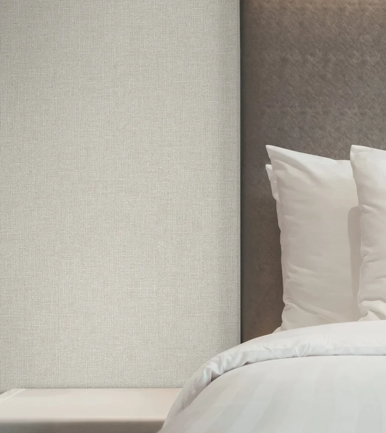 Heathered Linen Faux Fabric Wallpaper - Beige — Ảnh 5
