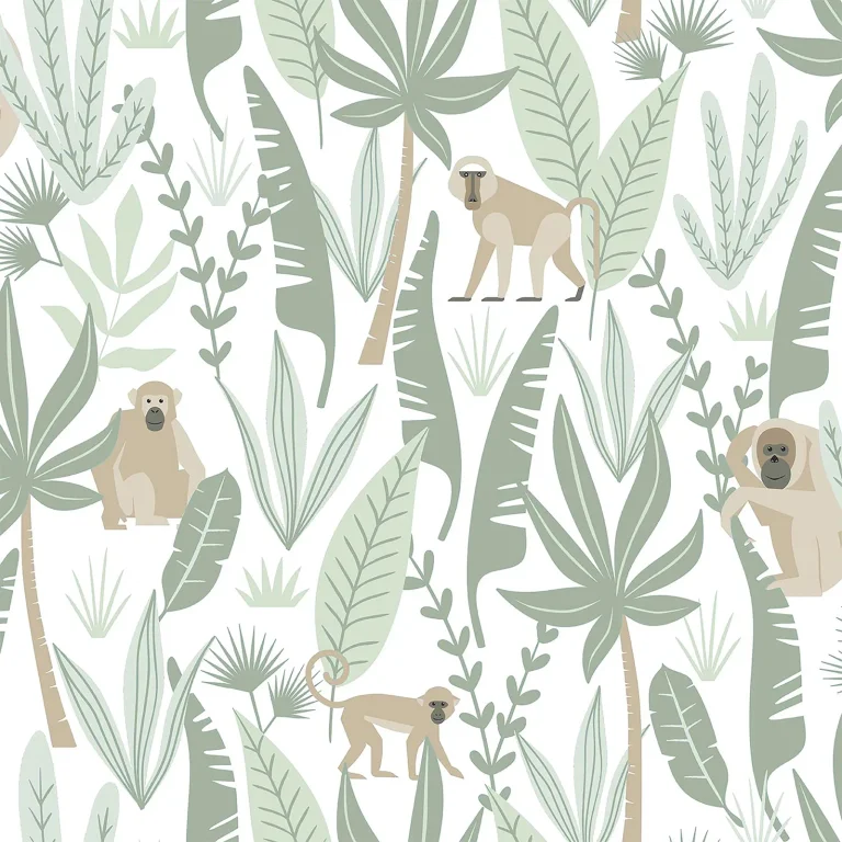 Chesapeake Kiki Monkeys Wallpaper - Light Green — Ảnh 3