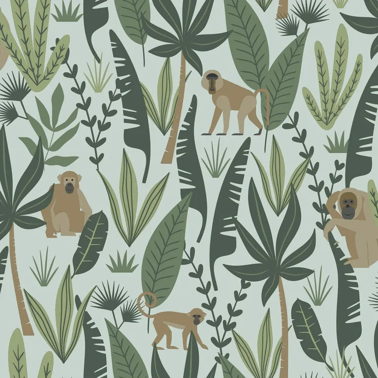 Chesapeake Kiki Monkeys Wallpaper - Green — Ảnh 2