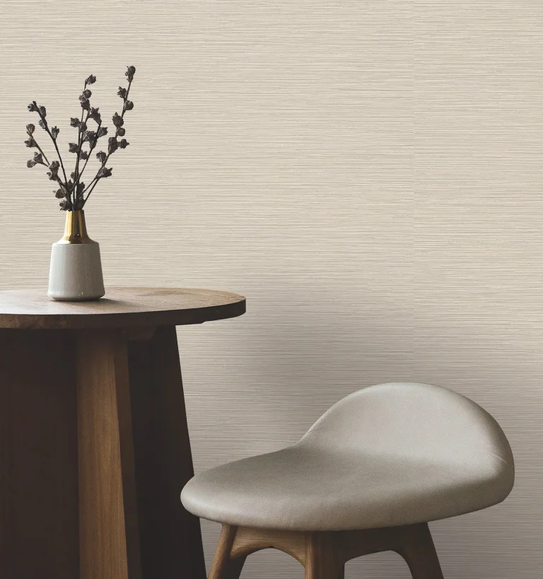 Oasis Faux Grasscloth Wallpaper - Neutral — Image 2