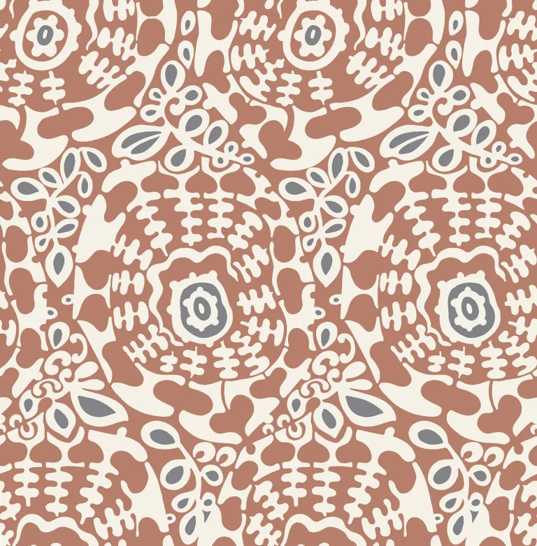 Divine Abstract Medallion Wallpaper - Rust — Ảnh 2