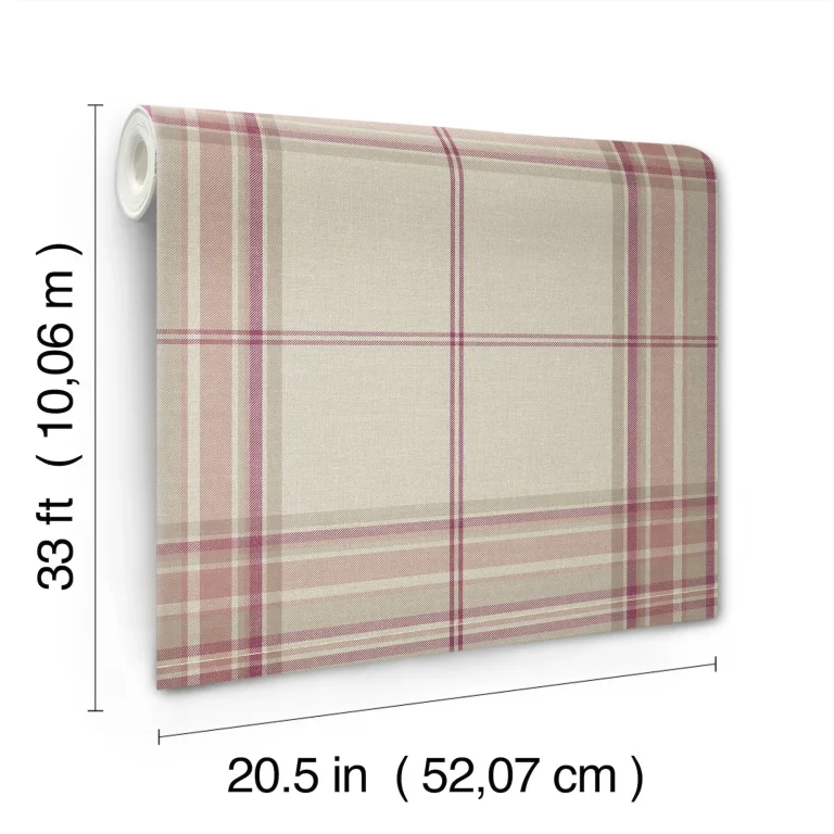 Westley Plaid Wallpaper - Magenta — Ảnh 4