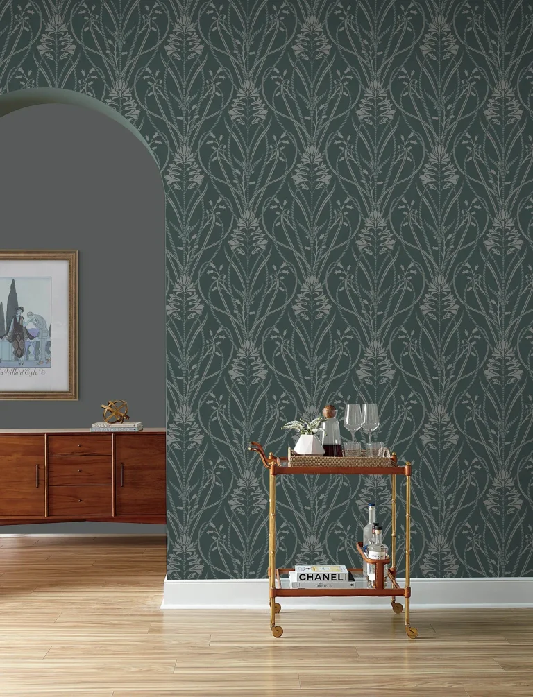 Rosalind Iris Damask Wallpaper - Teal — Ảnh 6