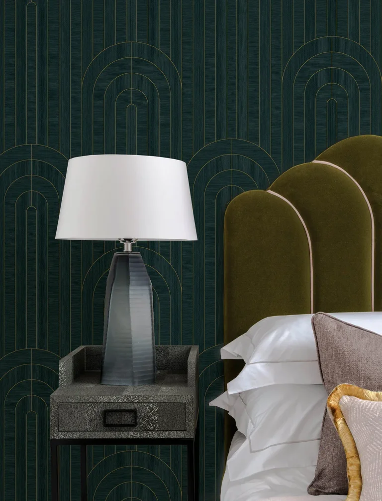 Declan Textured Arches Wallpaper - Teal — Ảnh 6
