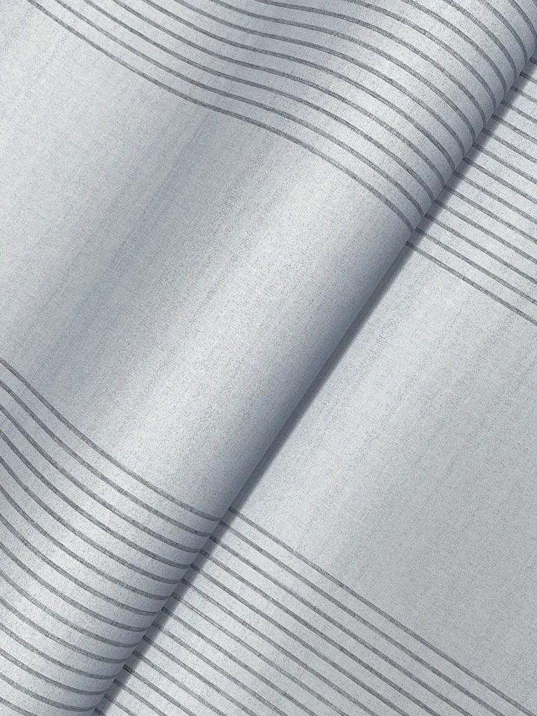 Ronald Redding Archer Stripe Faux Linen Wallpaper - Blue — Ảnh 3