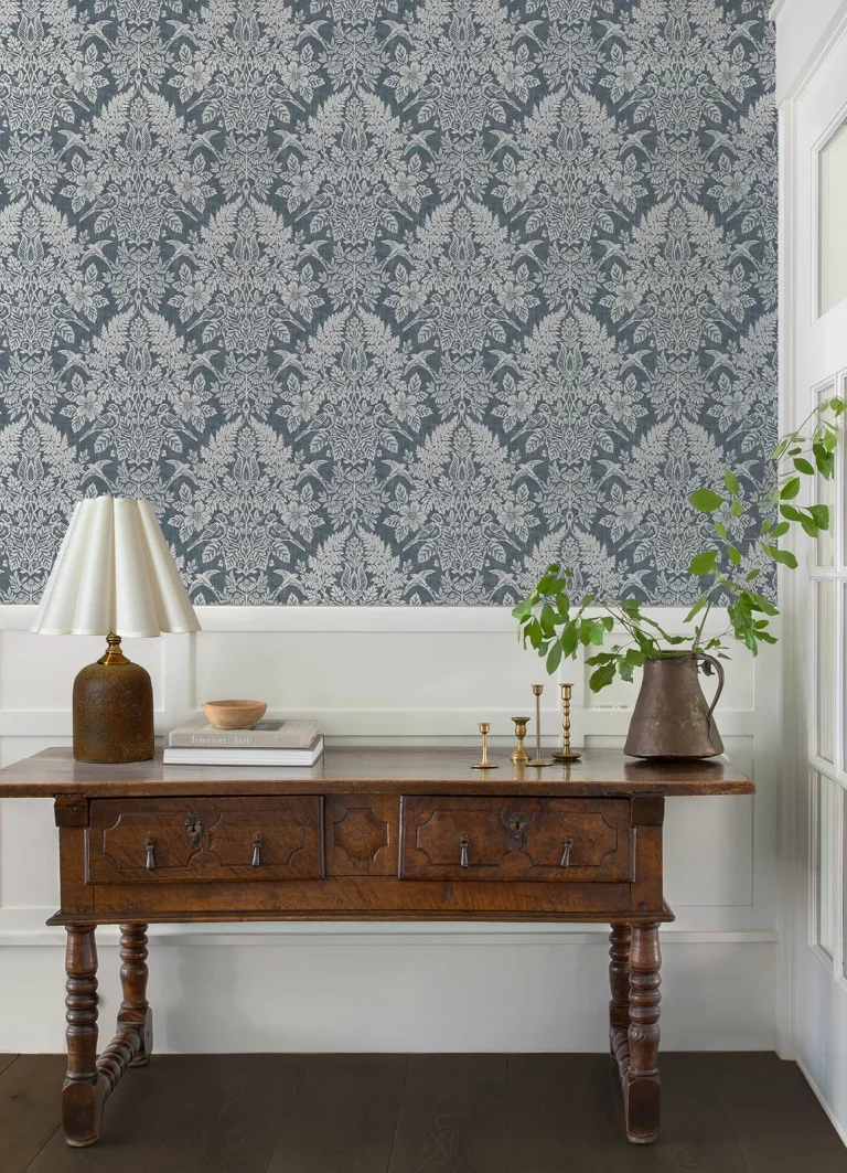 Chris Loves Julia Finch Woodland Damask Wallpaper - Blue — Image 5