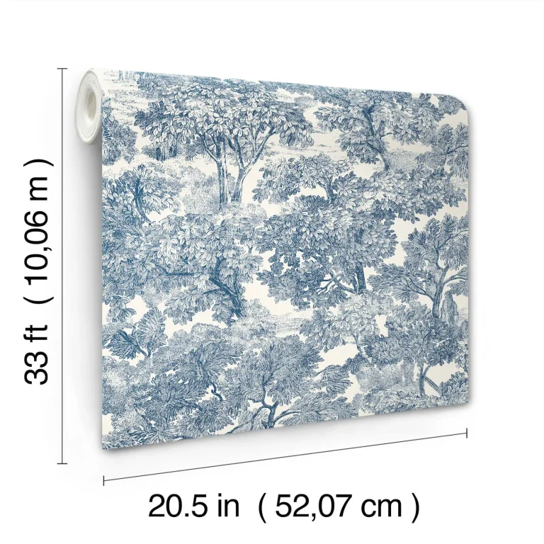 Chesapeake Spinney Toile Wallpaper - Blue — Ảnh 2