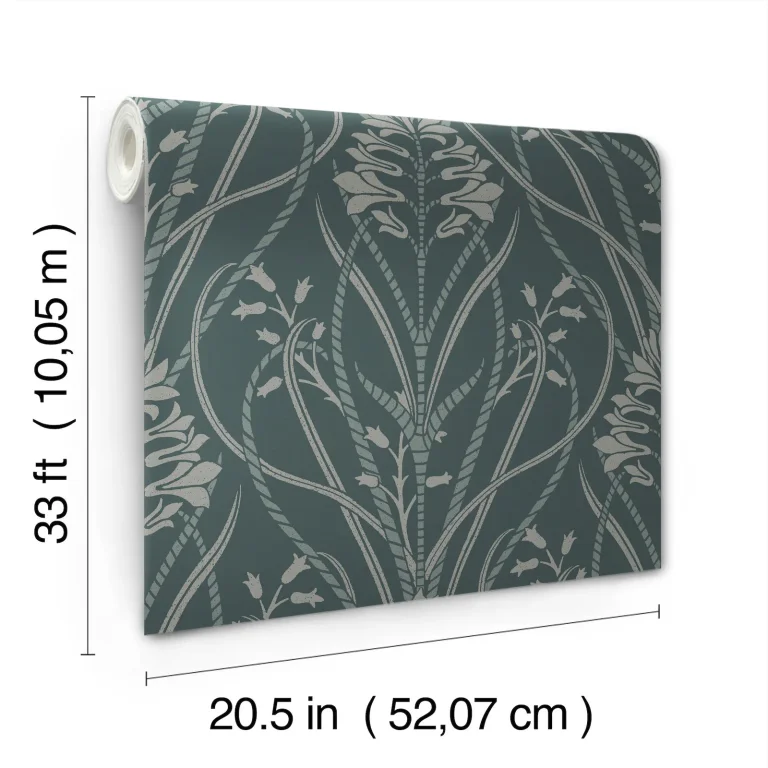 Rosalind Iris Damask Wallpaper - Teal — Ảnh 7