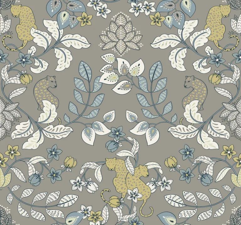 Getty Jungle Damask Wallpaper - Grey — Ảnh 2