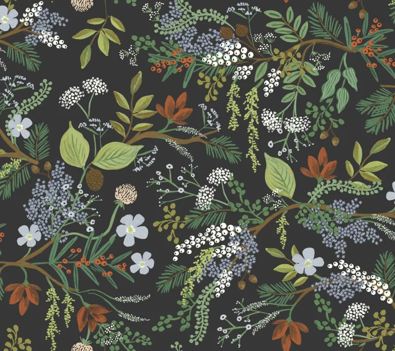 Rifle Paper Co. Juniper Forest Peel and Stick Wallpaper - Black — Ảnh 3