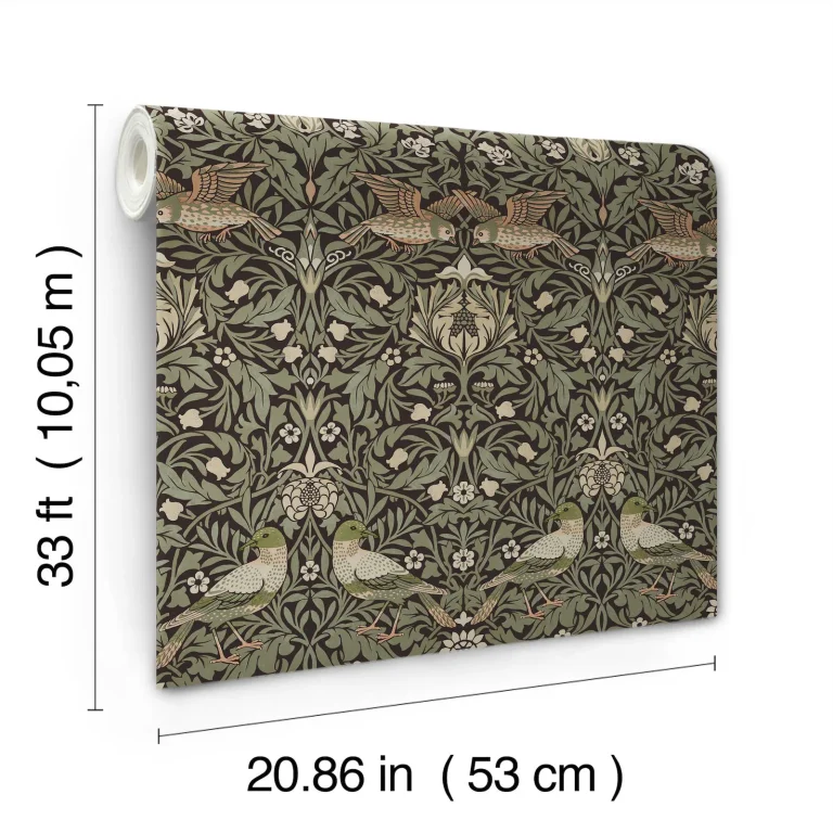 Bird Floral Thicket Wallpaper - Brown — Ảnh 2