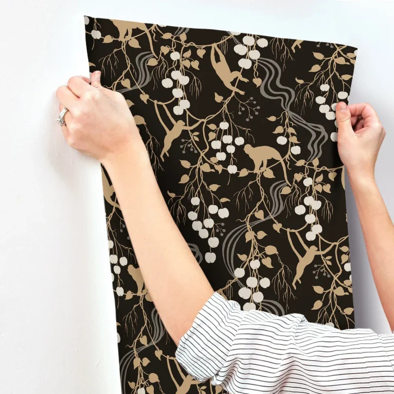 Linden Jungle Canopy Wallpaper - Black — Image 6