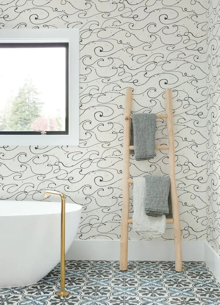 Chesapeake Kuroshio Ocean Wave Wallpaper - Charcoal — Ảnh 3