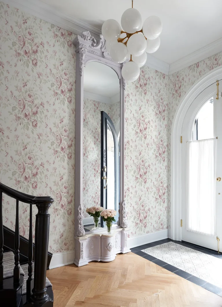 Chesapeake Manon Rose Stitch Wallpaper - Pink — Ảnh 2