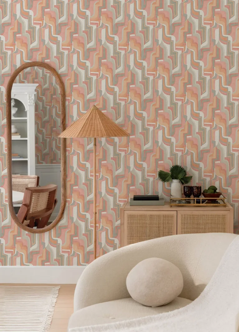 Tulum Surreal Shapes Wallpaper - Coral — Ảnh 2