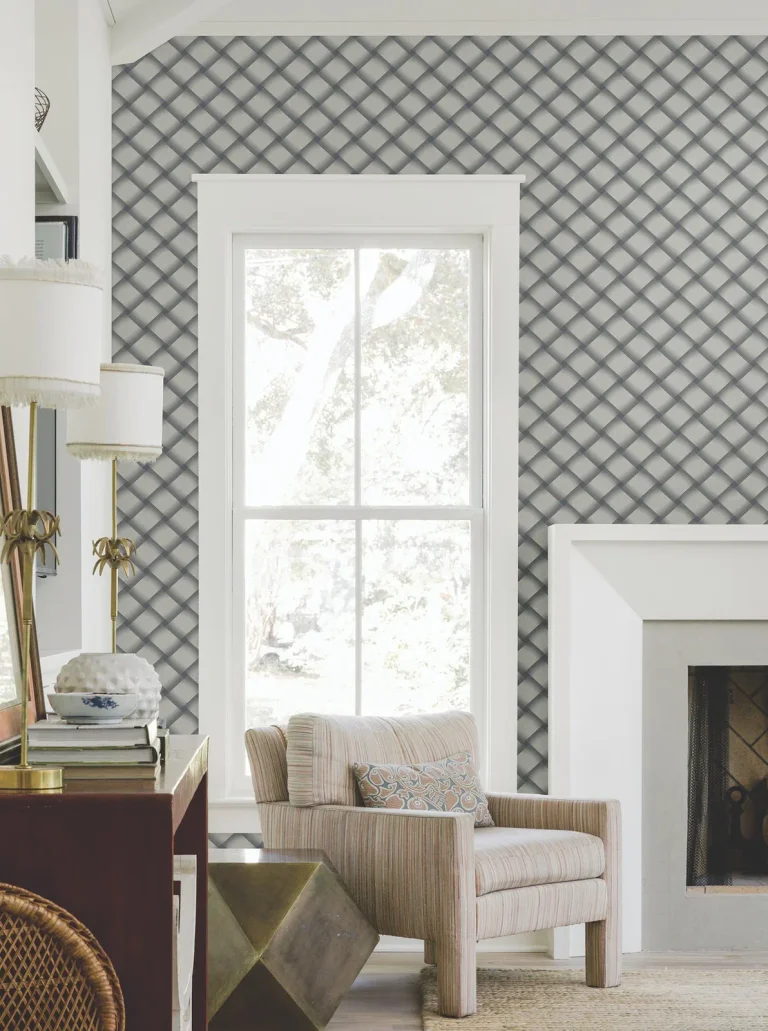 Candice Olson Bayside Basket Weave Wallpaper - Navy — Ảnh 3