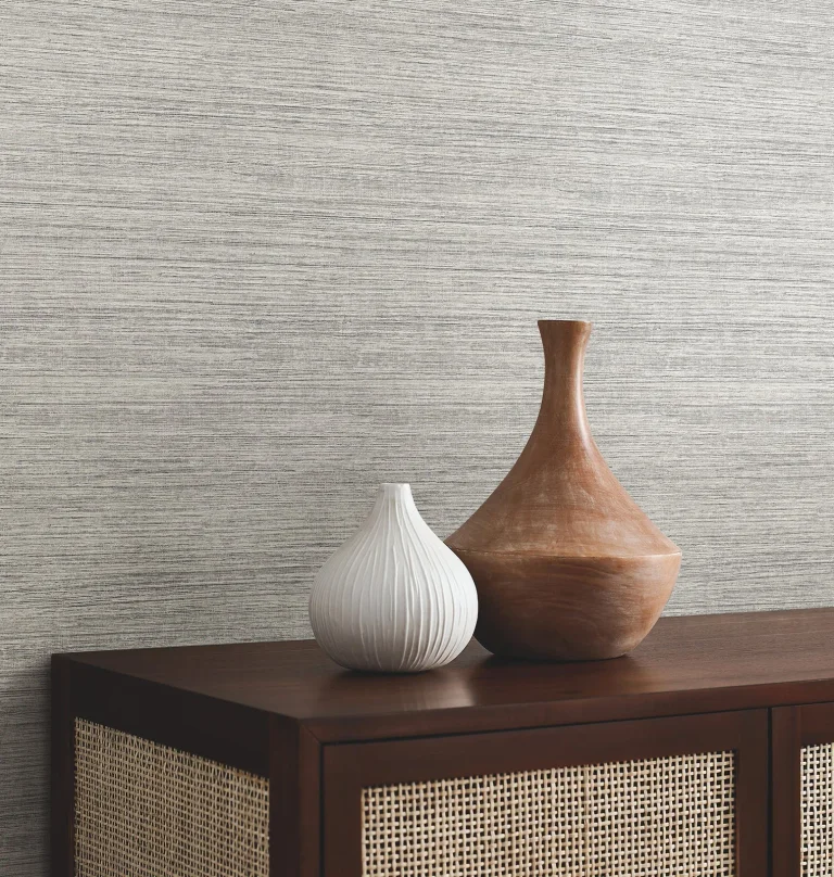 Mystic Faux Grasscloth Wallpaper - Ash — Ảnh 5