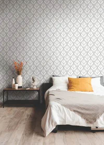 Diamond Shadow Wallpaper - White/Black