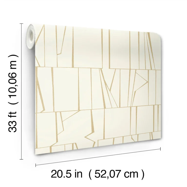 Huntington Geometric Stripe Wallpaper - Gold — Ảnh 2