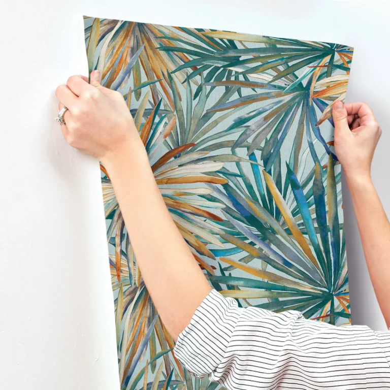 Corifa Palm Leaf Wallpaper - Sea Green — Ảnh 3