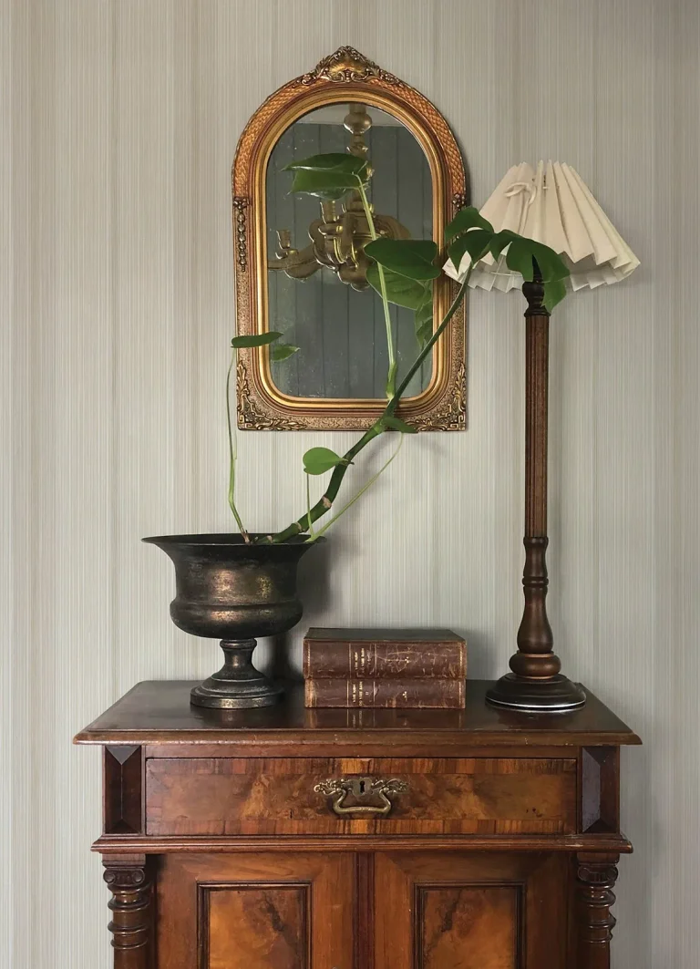 Chris Loves Julia Ames Linen Stripe Wallpaper - Beige — Ảnh 2