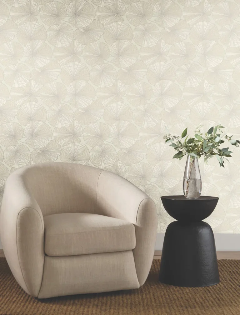 Candice Olson Layered Lily Pads Wallpaper - Cream — Ảnh 2