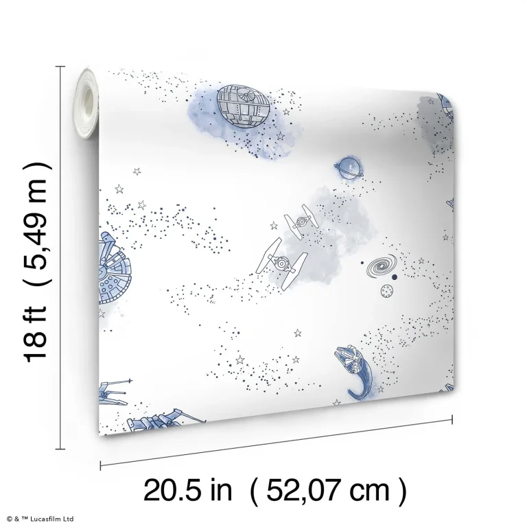 Star Wars Classic STAR WARS Good Night Galaxy Peel and Stick Wallpaper - Blue — Ảnh 5