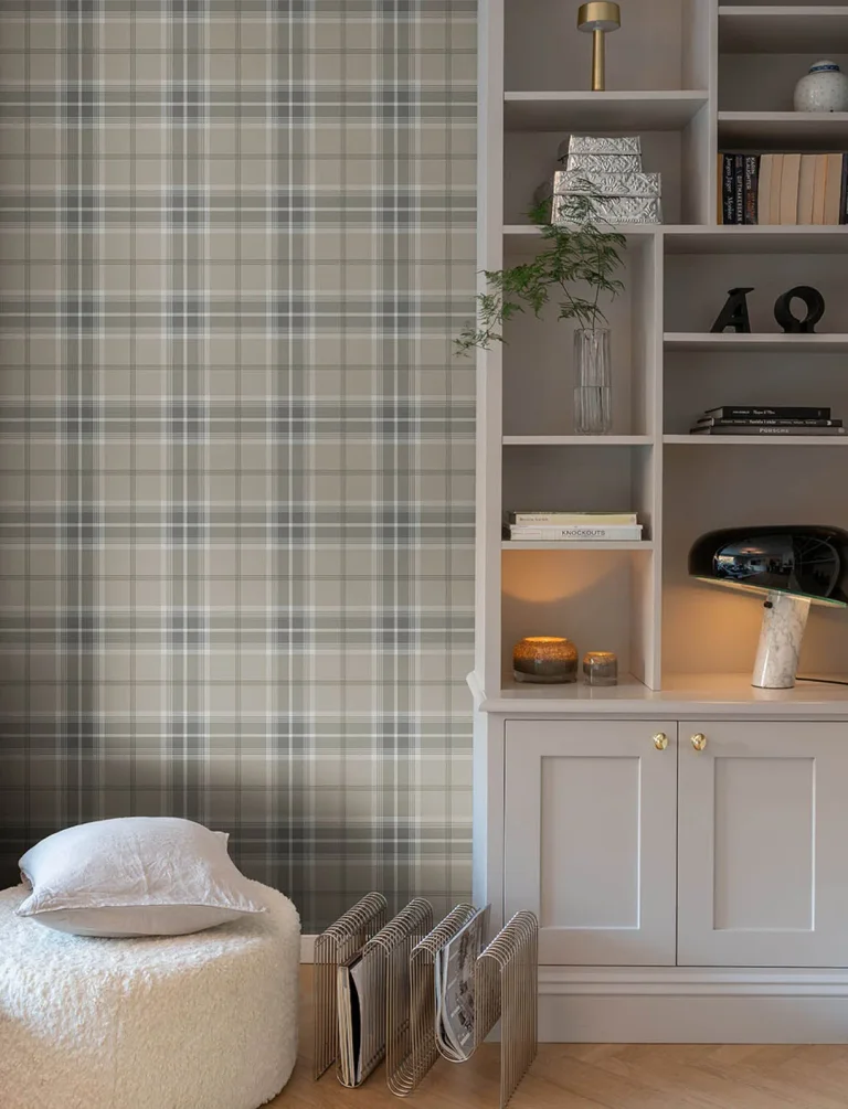 Emma Plaid Wallpaper - Grey — Ảnh 4