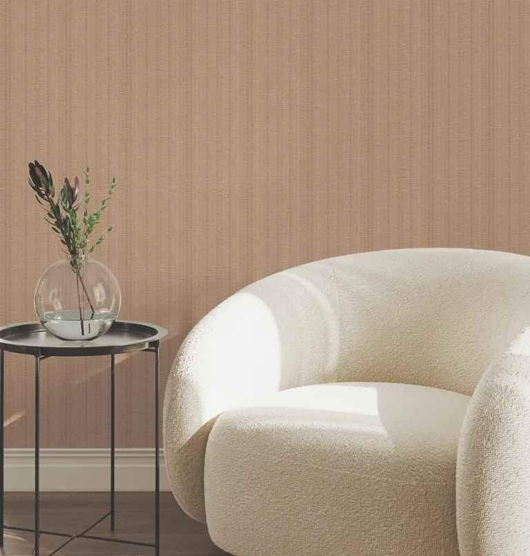Line In The Sand Woven Stripe Wallpaper - Salmon